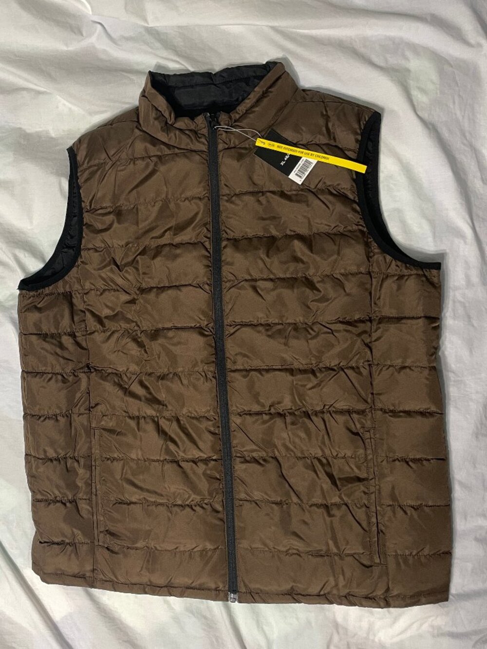 NWT Mens Sz XL 46/48 Lightweight Reversible Puffer Vest Black & Brown by Livergy